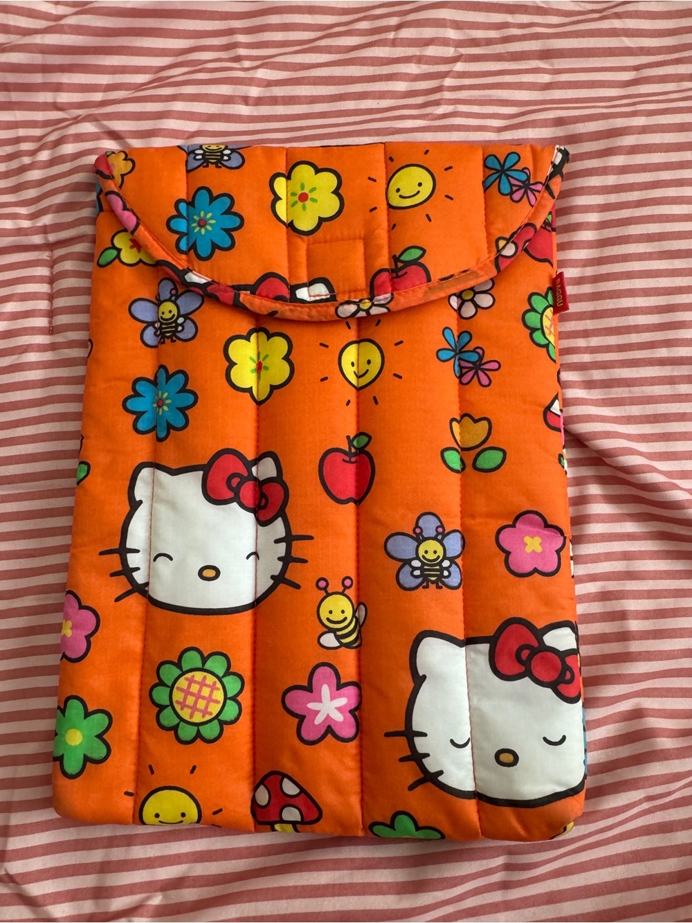 BAGGU Orange Hello Kitty Floral Puffy Laptop Sleeve 13”/14”